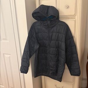 Navy Puffer Jacket with Hood